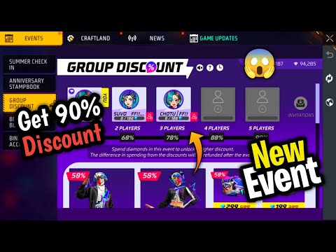 GROUP DISCOUNT EVENT FREE FIRE| FREE FIRE NEW EVENT| FF NEW EVENT TODAY| NEW FF EVENT|FREE FIRE
