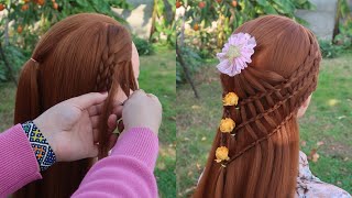 Step By Step New Double Waterfall Braid For Beginners - Simple and beautiful hairstyle
