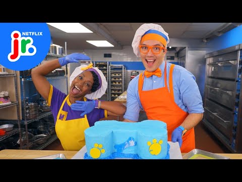 Decorate a Birthday Cake with Blippi 🎂🐶 Blippi's Job Show | Netflix Jr