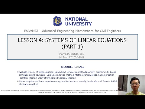 Advanced Mathematics - Systems of Linear Equations...