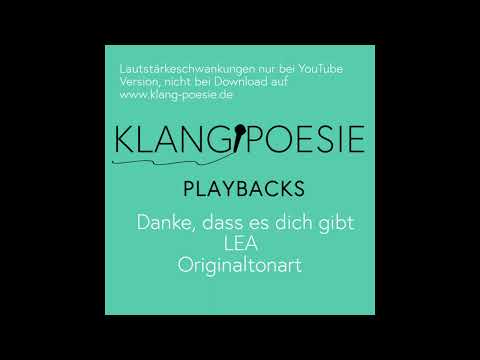 Danke dass es dich gibt LEA Piano Playback Karaoke Instrumental