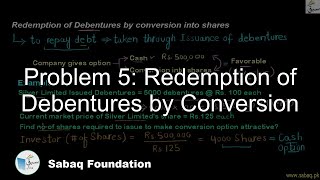 Problem 5: Redemption of Debentures by Conversion