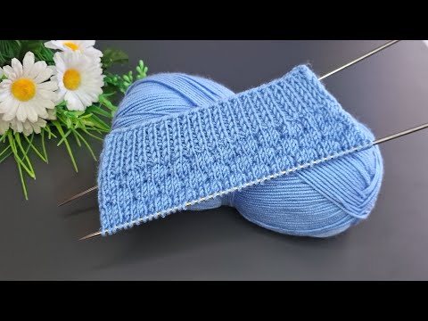 Bu örgü modeli hem kolay hem hızlı ilerliyor🦋İki şiş kolay örgü yelek ,atkı,bere model 🦋 crochet