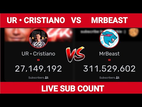 🔴 UR • Cristiano vs MrBeast - NEW CR7 Channel LIVE Sub Count!!