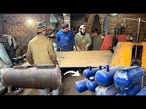 Unbelievable Transformation: Watch How This Iron Sheet Becomes an Air Compressor Tank!