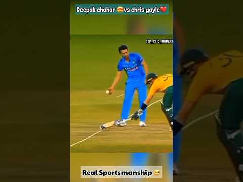 Legend Gayle ? vs Kind hearted Deepak Chahal ❤️ !!!! #cricket #respect #sportsmanship #shorts