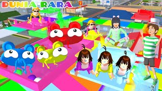 Yuta Mio Baby Titan Celine Jadi katak Mandi Dikolam Renang Warna Warni Raksasa