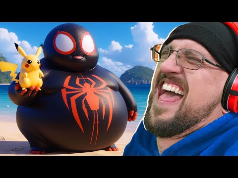Chubby Spiderman Stranded in POKEMON Universe 😂 (Build, Battle, Collect & Protect)