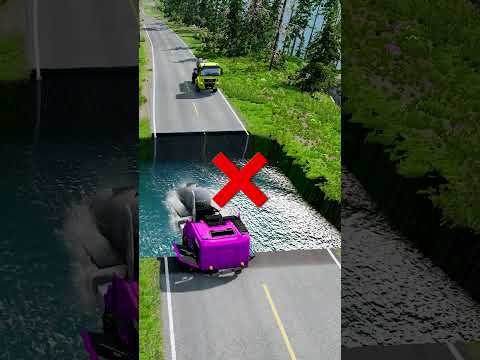 Tanker trucks vs water pit #158 | #beamngcarcrash #constructionvehicle #deepwaterbeamngdrive