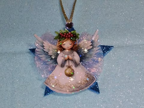 DIY~Beautiful Sparkling Star Angel Ornament~So Easy!