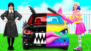 Coche Arcoiris vs Coche Negro Desafío | Situaciones Divertidas por PaRaRa Challenge