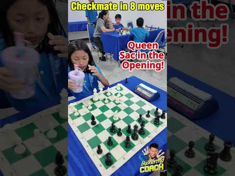 QUEEN SACRIFICE MATE IN 8!  #biyaherongcoach #chess #chessgame