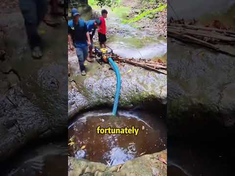 Fishermen drain the mysterious pool and are surprised by what they find below#outdoor fishing