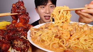 보배반점 크림짬뽕🔥 빨간 깐풍기 먹방! ASMR MUKBANG Cream jjambbong kkanggi