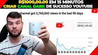R$100,000.00 EM 15 MINUTOS PARA GANHAR DINHEIRO COM CANAL DARK NO YOUTUBE EM APROXIMADAMENTE 40 DIAS