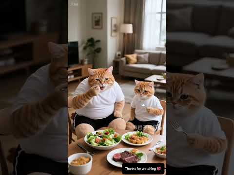 🟠🐱🔥 White Cat Mocks Orange Cat & Son for Being Fat—Orange Cat Strikes Back!