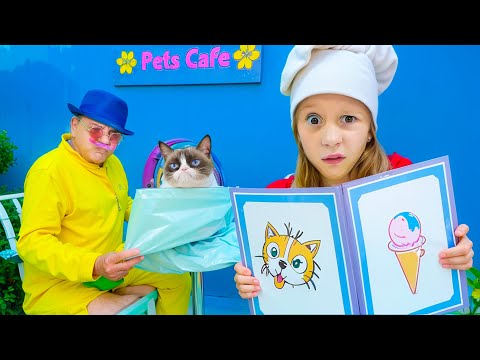 Nastya abre um café para pets! Quem é o cliente surpresa?