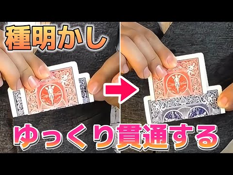 【種明かし】コレ教えて良いの⁉️カードがゆっくり貫通するヤバいマジック【magic trick】