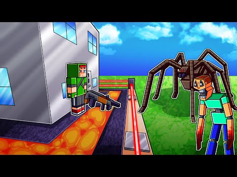 DESAFIO DA BASE SEGURA VS MÍMICO, ARANHA MUTANTE, EL GRAN MAJA no MINECRAFT!!