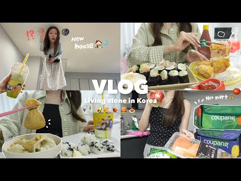 【Vlog】韓国で暮らす日本人🏠🇰🇷新居探しで人生初の内見巡り💨💦簡単ハムチーズカツ🧀きゅうりキンパ🥒深夜に揚げ物🐷