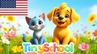 Yellow Dog and Sky-Blue Cat | Fun Picture Book Story for Kids | TinySchool