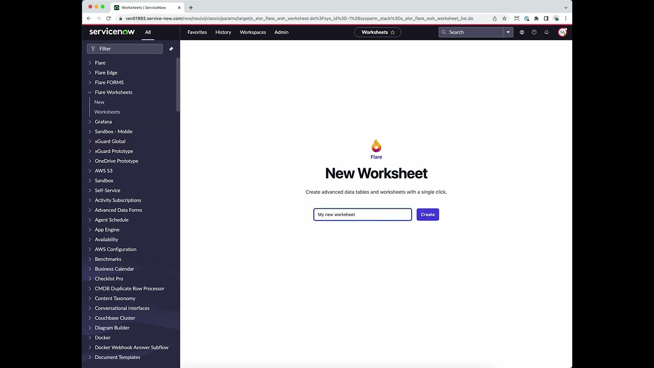 Excel-like worksheets in ServiceNow - Flare Worksheets