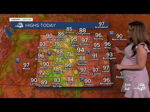 A sizzling Sunday in the Denver metro with isolated afternoon storms