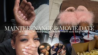 VLOG : nail & lash day, PR unboxing / try on, movie date night out in houston & lit at the club KAMP