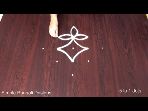 Simple Kolam Rangoli 🌹 Muggulu Designs with 5 dots