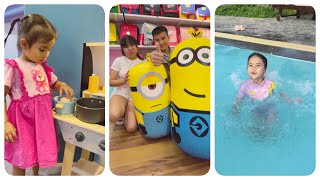 Parents give Daughter Super big Minions 😍 || Swimming in the summer 🤩 by Su Hao #shorts