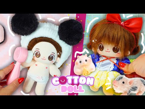 🎀Cotton Doll Rutina de Noche Kawaii 💤 | Jugando con Taba Squishy Hámster y Cerdito de silicona 💖