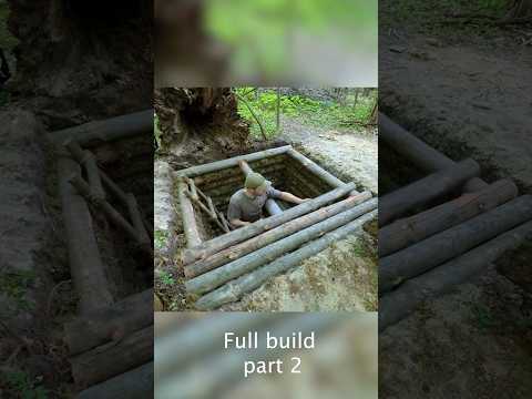 Building a Underground log cabin Full build Part 2 #bushcraft #survival #outdoors
