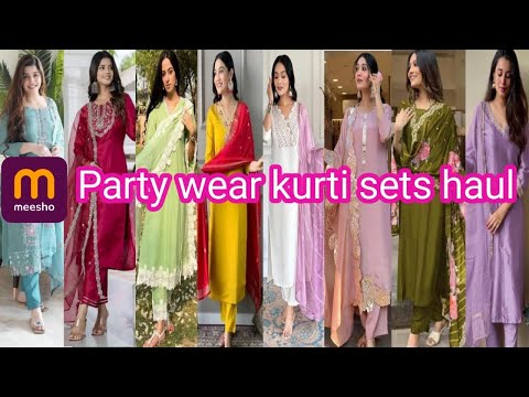 *Huge* Meesho party wear KURTI SETS & dupatta haul✨💝| Try on haul | Honest review |#meeshoshopping