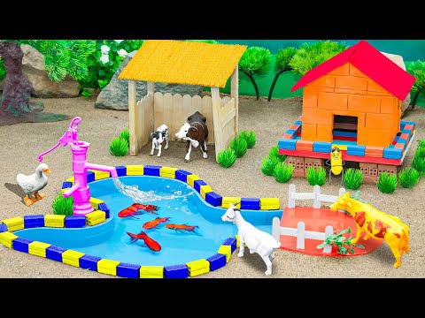 Farm Diorama With New Barn | Cow Pig Chicken Goat Dog