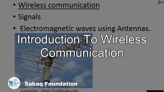 Introduction to Wireless Communication