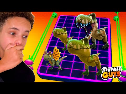 TENTANDO ZERAR O NOVO MODO BLOCK DASH DINOSSAUROS NO STUMBLE GUYS!