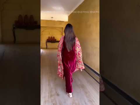 Beautiful red velvet suit #punjabisuits #kaurfashion #youtubeshorts #shorts