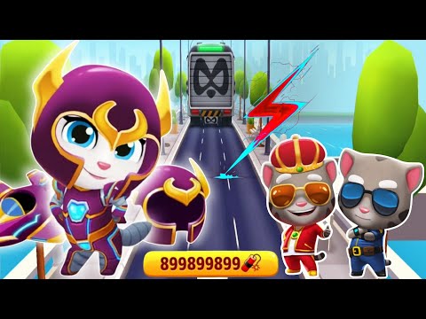 Talking Tom Gold Run Walkthrough - Unlock Cyber ​​Angela vs All Powerful Friends - iOS