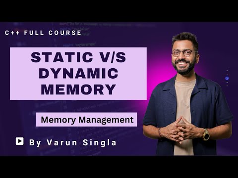 Lec-36: Static vs Dynamic Memory Allocation in C++ | Memory Management