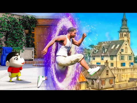 Shinchan and Franklin Travel To Other FREE FIRE World Through Portal in Gta 5