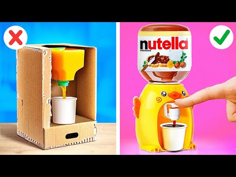 AMAZING PARENTING HACKS || Cool DIY Candy Dispenser out of Cardboard by 123 GO SCHOOL