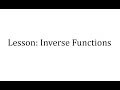Inverse Functions and Their Properties