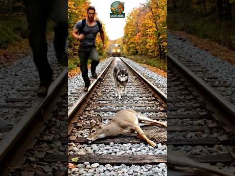 Animal Rescue – Man Saves Deer Seconds Before Train Collision