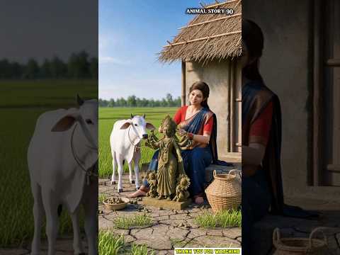 Divine Art with Love: Girl & Calf Creating Durga Idol ๐๐ #aishorts #youtubeshorts #ai