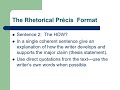 Understanding Rhetorical Precis Components