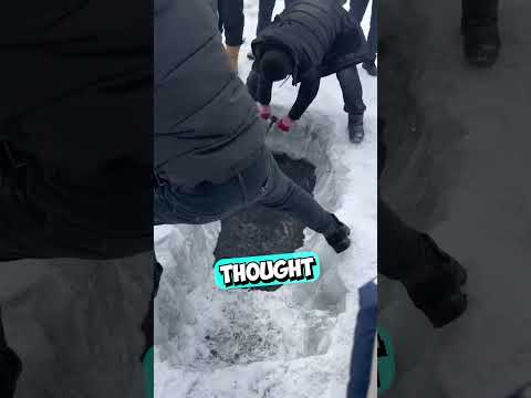 They Had No Food, So They Went Frozen Lake Fishing 😳 #shorts