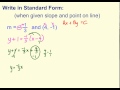 Converting Point-Slope to Standard Form