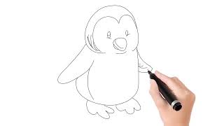 رسم بطريق بطريقة سهله وخطوات بسيطة للمبتدئين