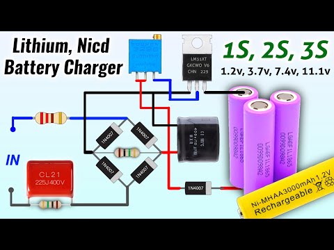 3.7v, 1.2v lithium-ion Nicd battery charger 1S, 2S, 3S Adjustable