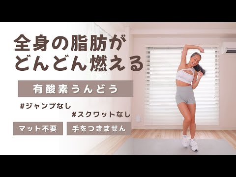 【マット不要】脂肪が燃える有酸素うんどう２０分。手をつきません❣️